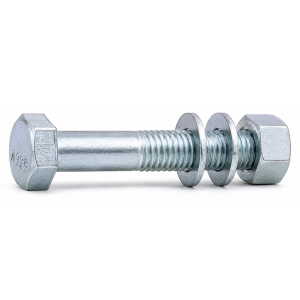 Parafuso Sextavado A325 5/8"x2" com Porca 2H e 2 Arruelas Zincado Branco